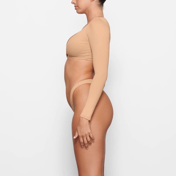 NWT SKIMS Ochre Long Sleeve Shrug Swim Shirt Size S - Picture 2 of 5